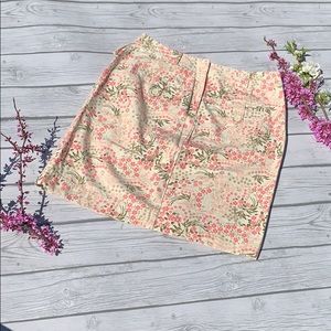ANN TAYLOR LOFT PINK CREAM GREEN SKIRT SIZE 2